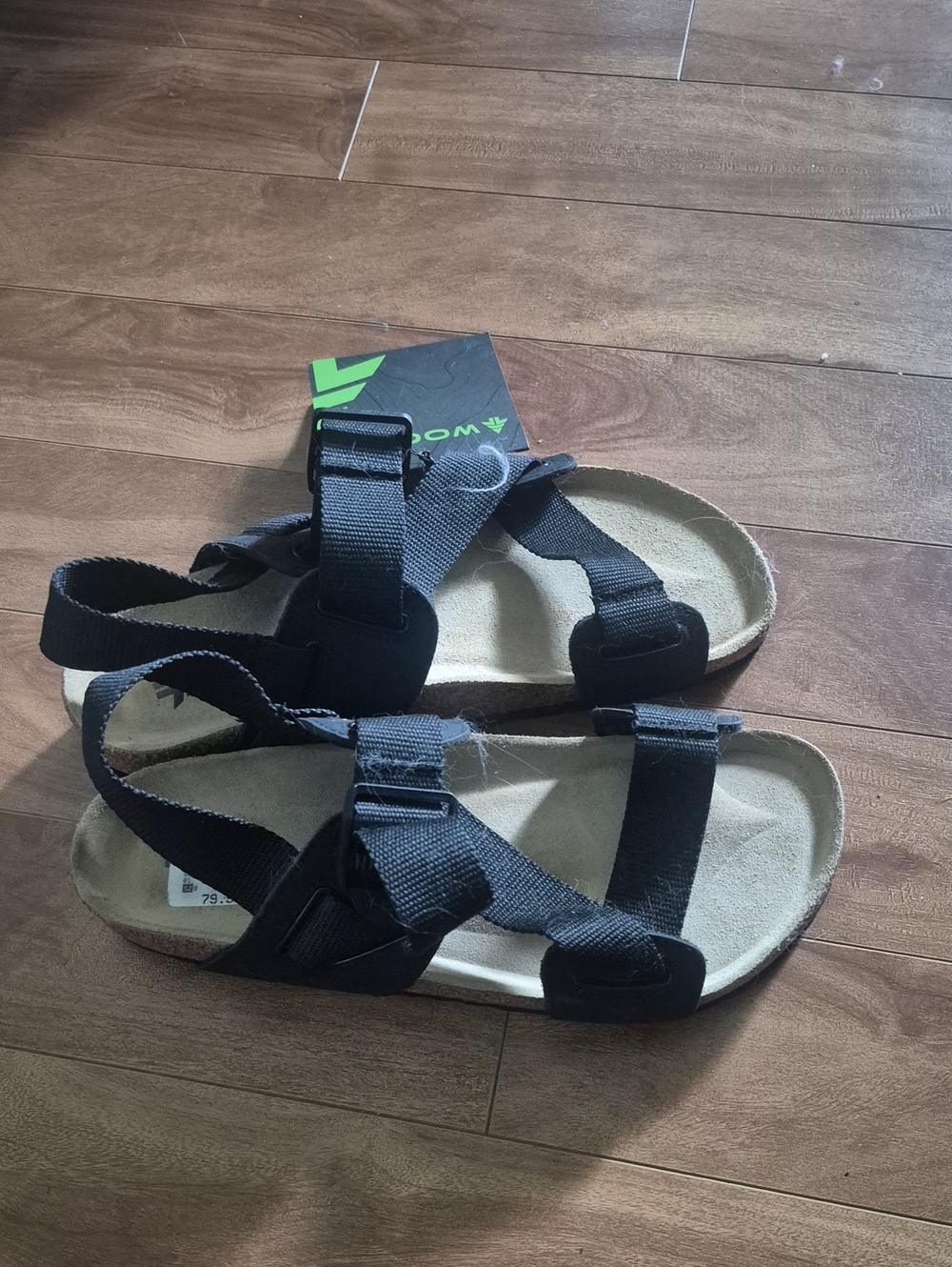 Ladies Woods Black Sport Strap Sandals - Casual Outdoor Footwear Size 9